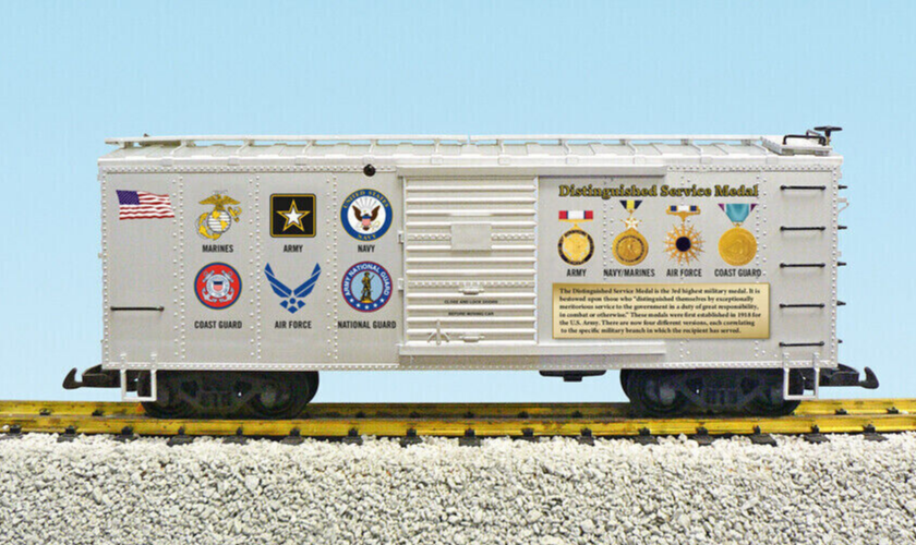 USA Trains R19157 "Distinguished Service Medal" Military Series Silver Boxcar