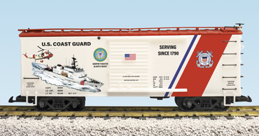 USA Trains R19158 US Coast Guard White/Red Steel Boxcar