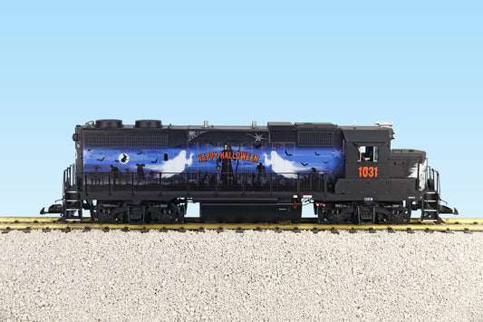 USA Trains GP38-2 HALLOWEEN BLUE/SILVER/BLACK #1031 DIESEL R22241 with Smoke and Lights