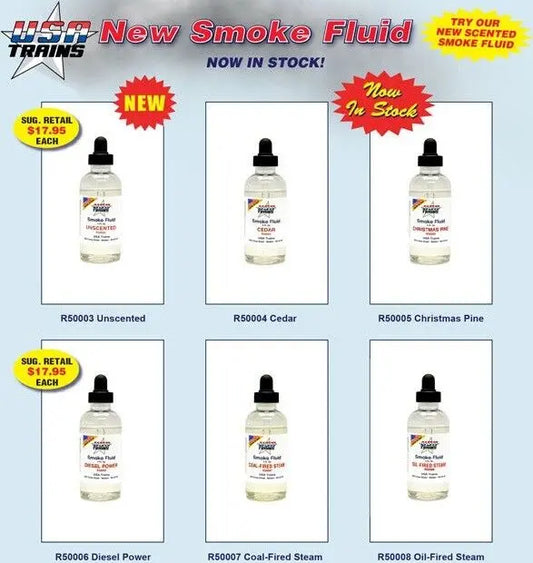 USA Trains R50003 4oz Smoke Fluid For All Scales - Choose Your Scent